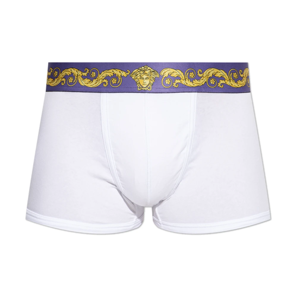 Versace Uomo Bianco - Slip In Jersey Di Cotone Stampato - Underwear - 2XL