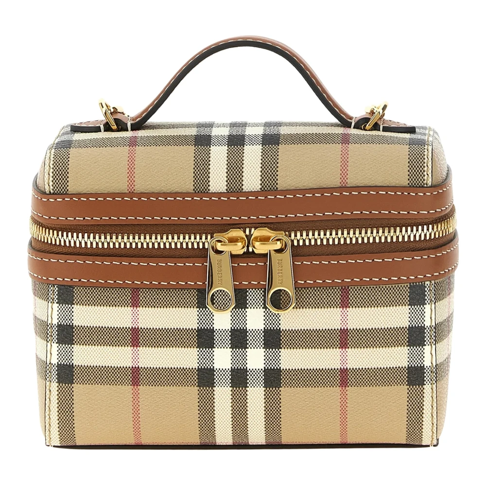 Burberry - Mini Check Vanity Bag - Bags - Damen - Beige - One Size - Bild 5
