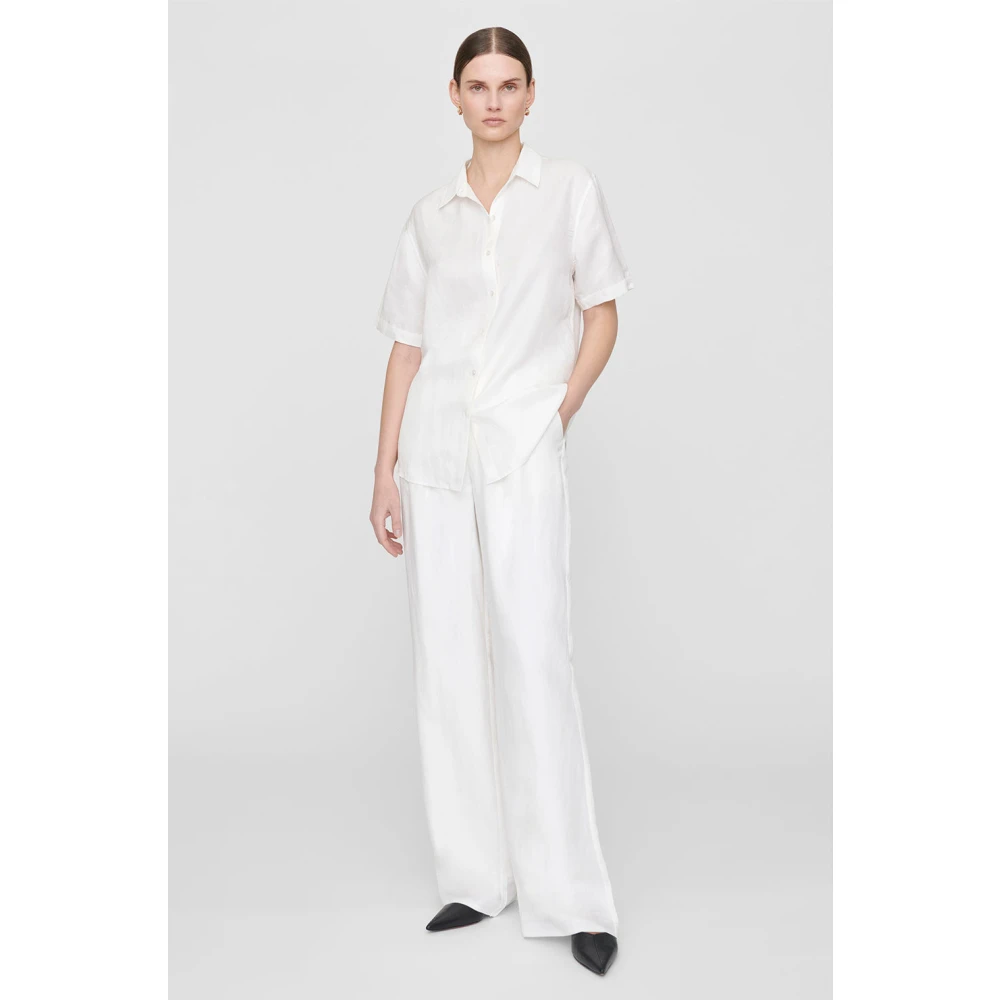 Anine Bing Witte Bruni Shirt Tops White Dames