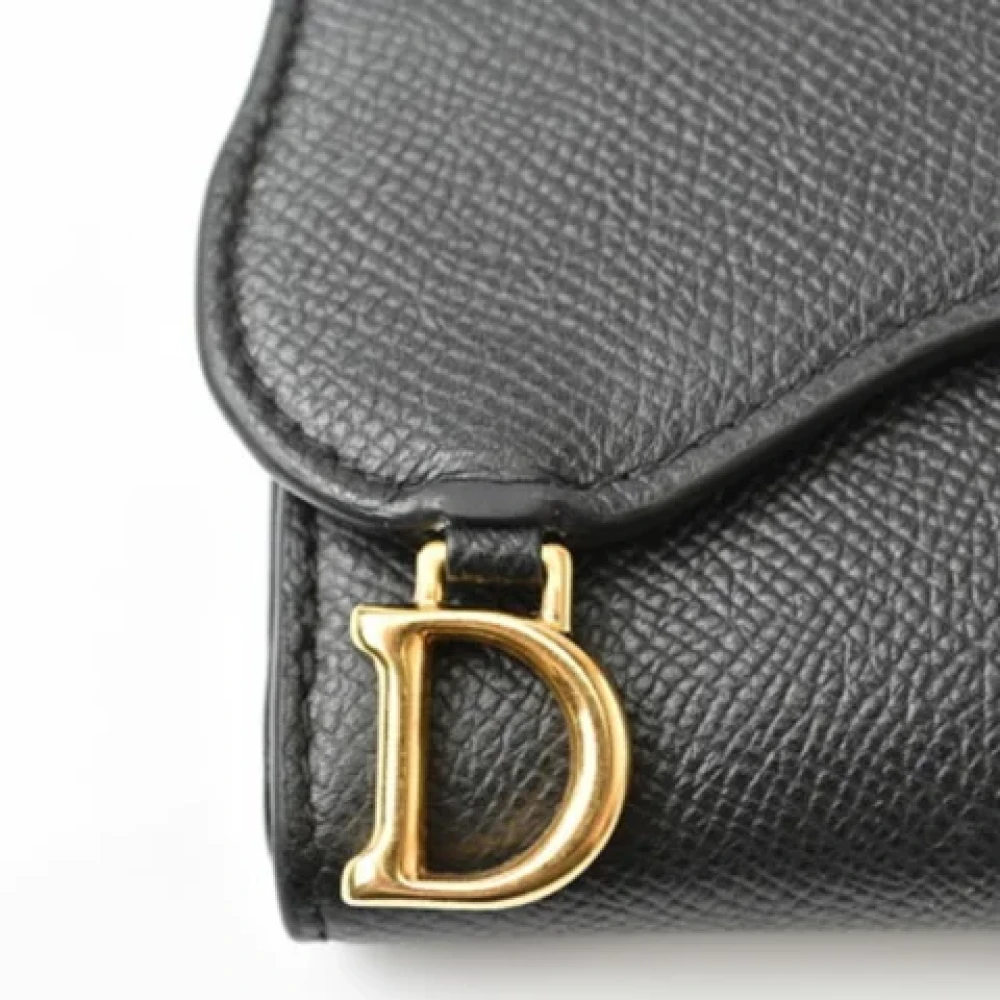 Dior Vintage Pre-owned Leather wallets Blue Dames