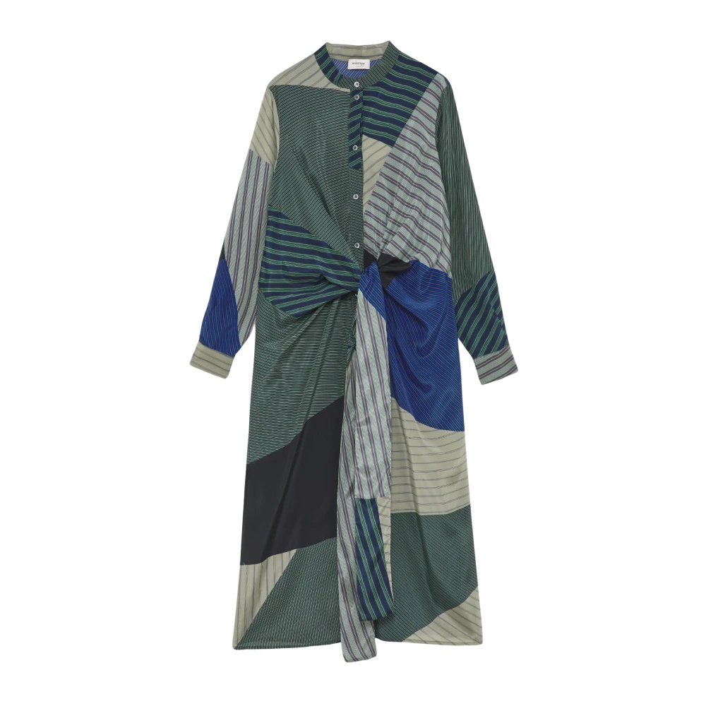 Ottod'Ame Elegante Patroonjurk met Knoop Multicolor Dames