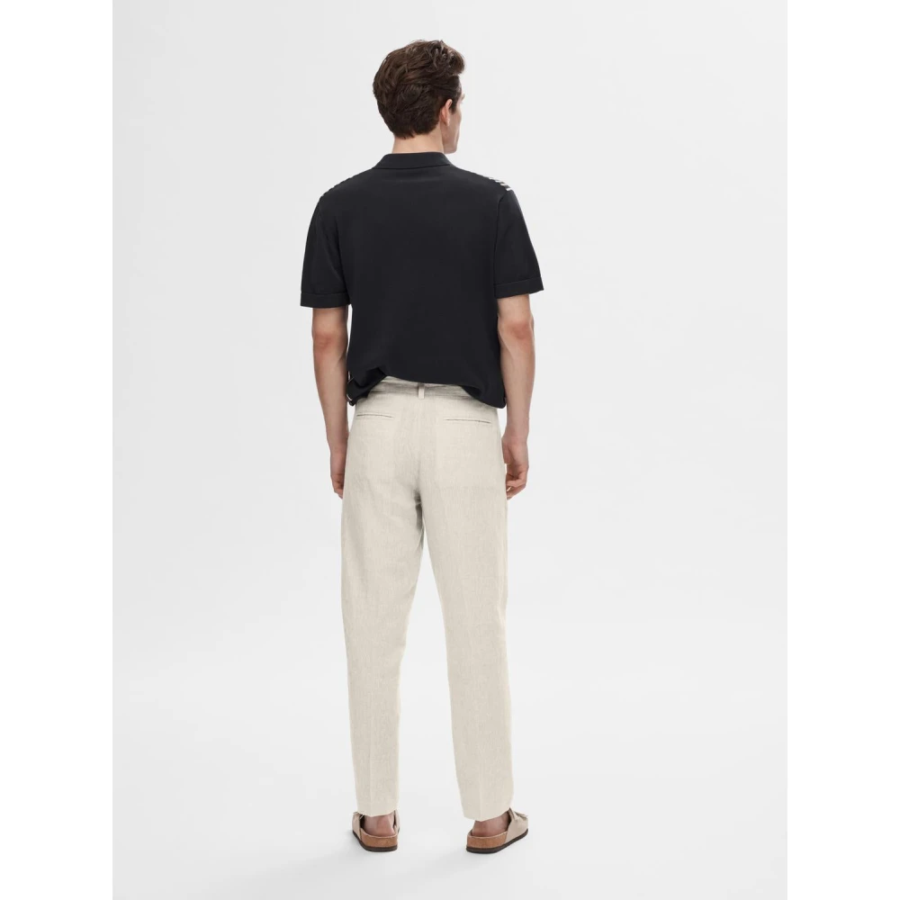 Selected Homme Pu Cashmere Straight Mads Pant Beige Heren