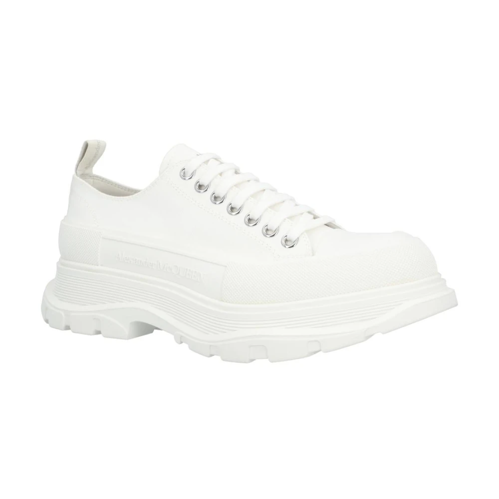 Alexander McQueen Witte Canvas Lage Sneaker Heren Schoenen
