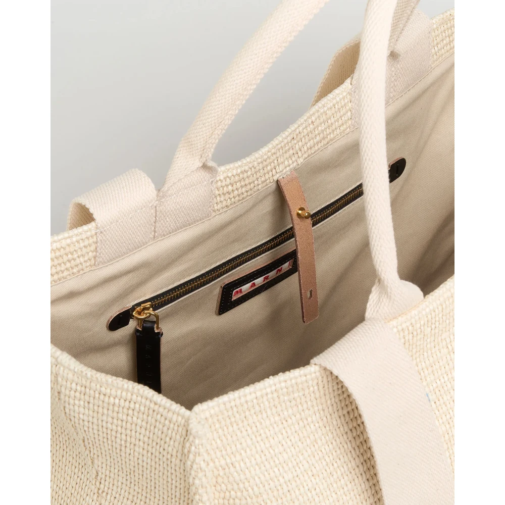 Marni Witte Katoen en Polyamide Schoudertas White Dames