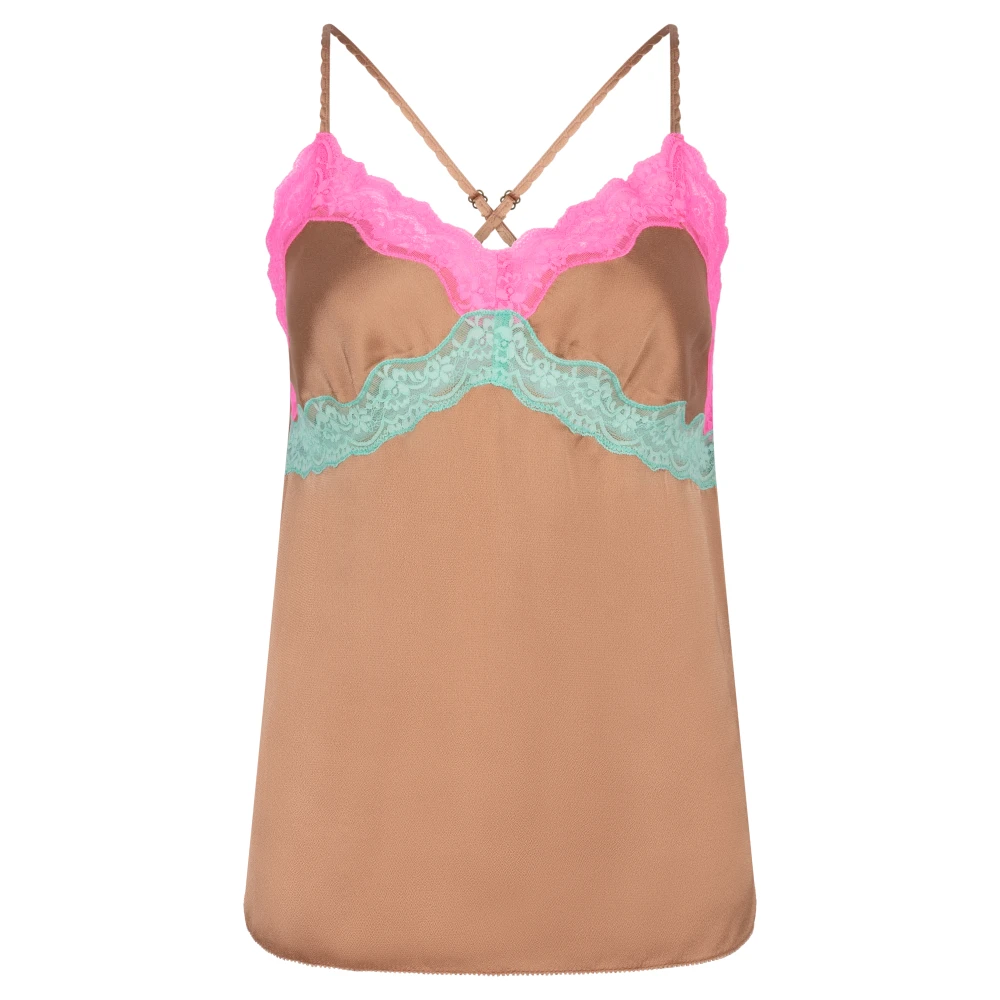 Love stories Bloemen Kant Camisole Top Beige Dames