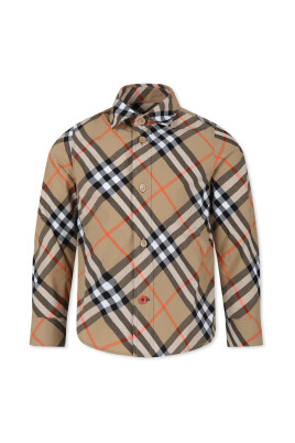 chemise-a-carreaux-beige-a-manches-longues