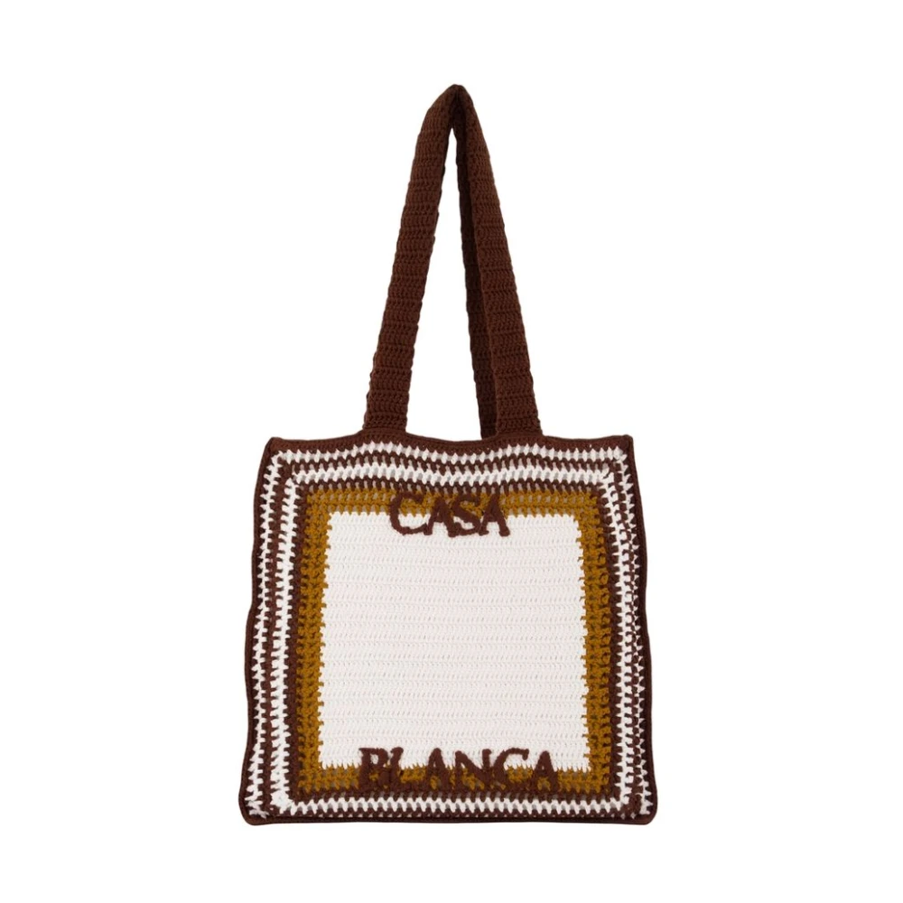 Casablanca Crochet Shopper Bag - Unisex - Shopping Bags - Brown - One Size - Bags