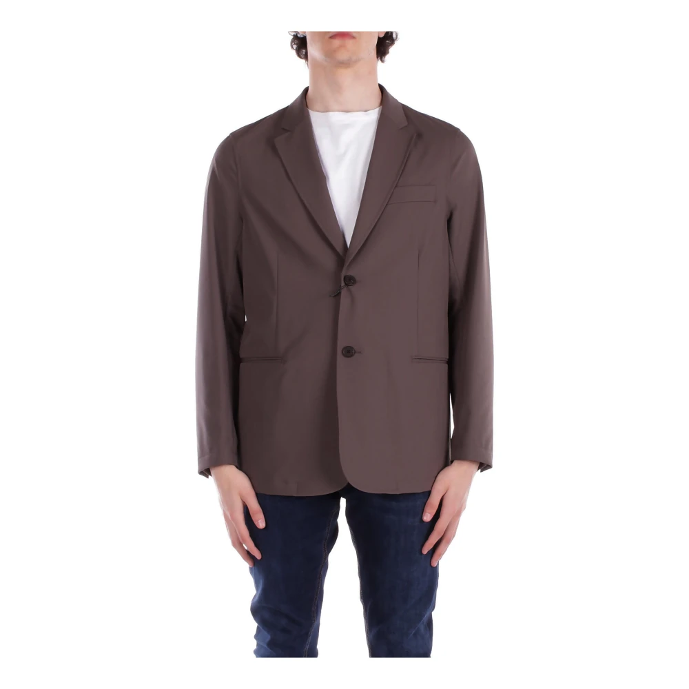 Emporio Armani Brun A Jackor Med Knappstängning
