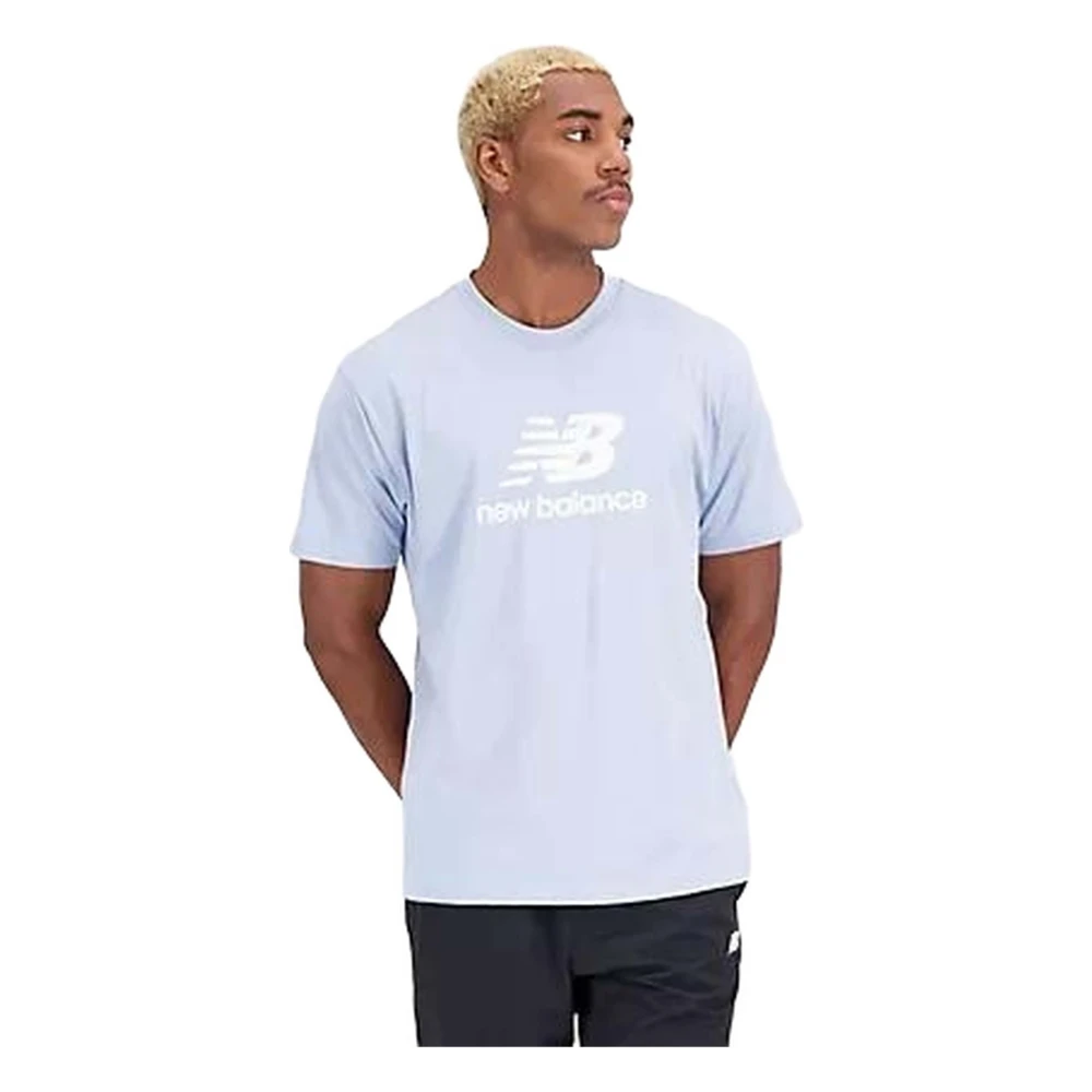New Balance Essentials Staked Logo T-shirt Blue Heren