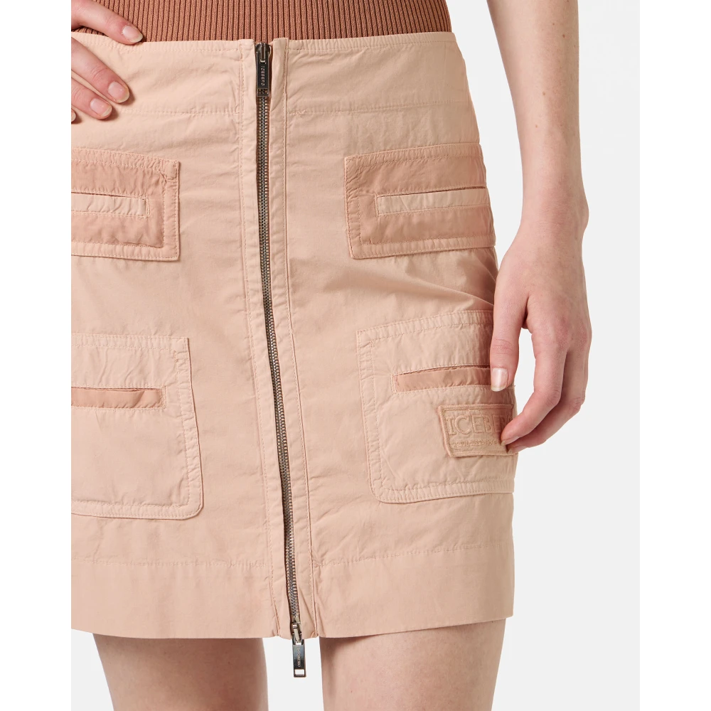 Iceberg Blush katoenen parachute canvas korte rok Pink Dames