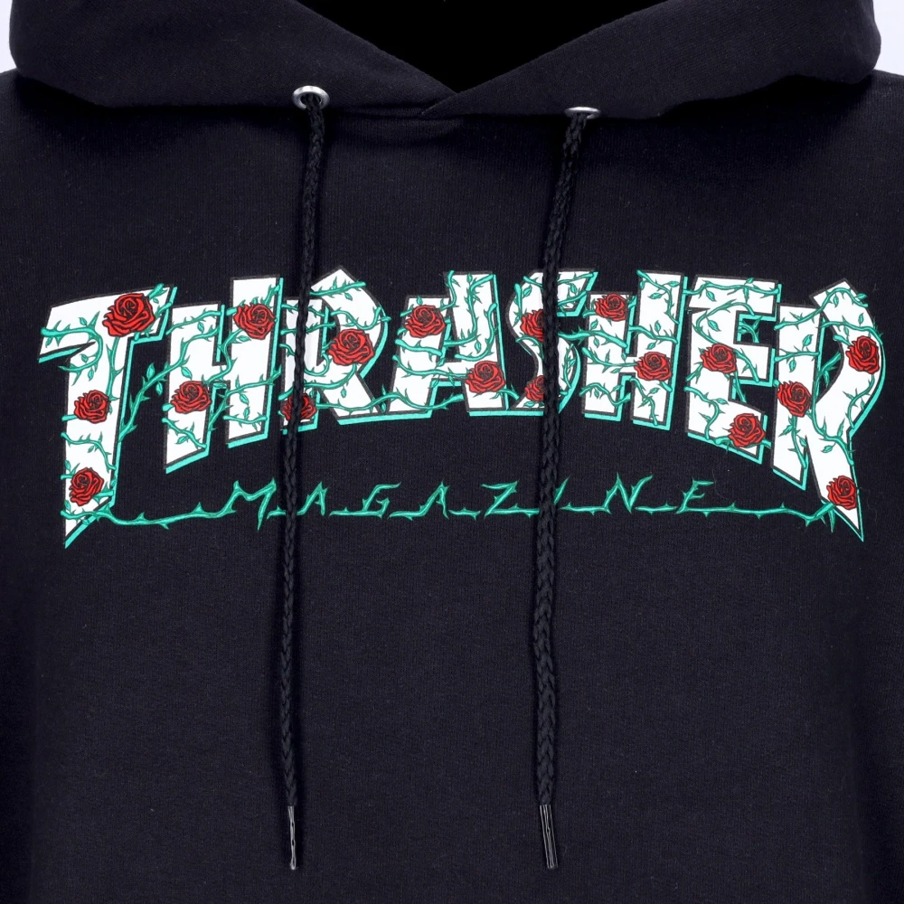 Thrasher Zwarte Roses Hoodie Heren Langemouw Black Unisex