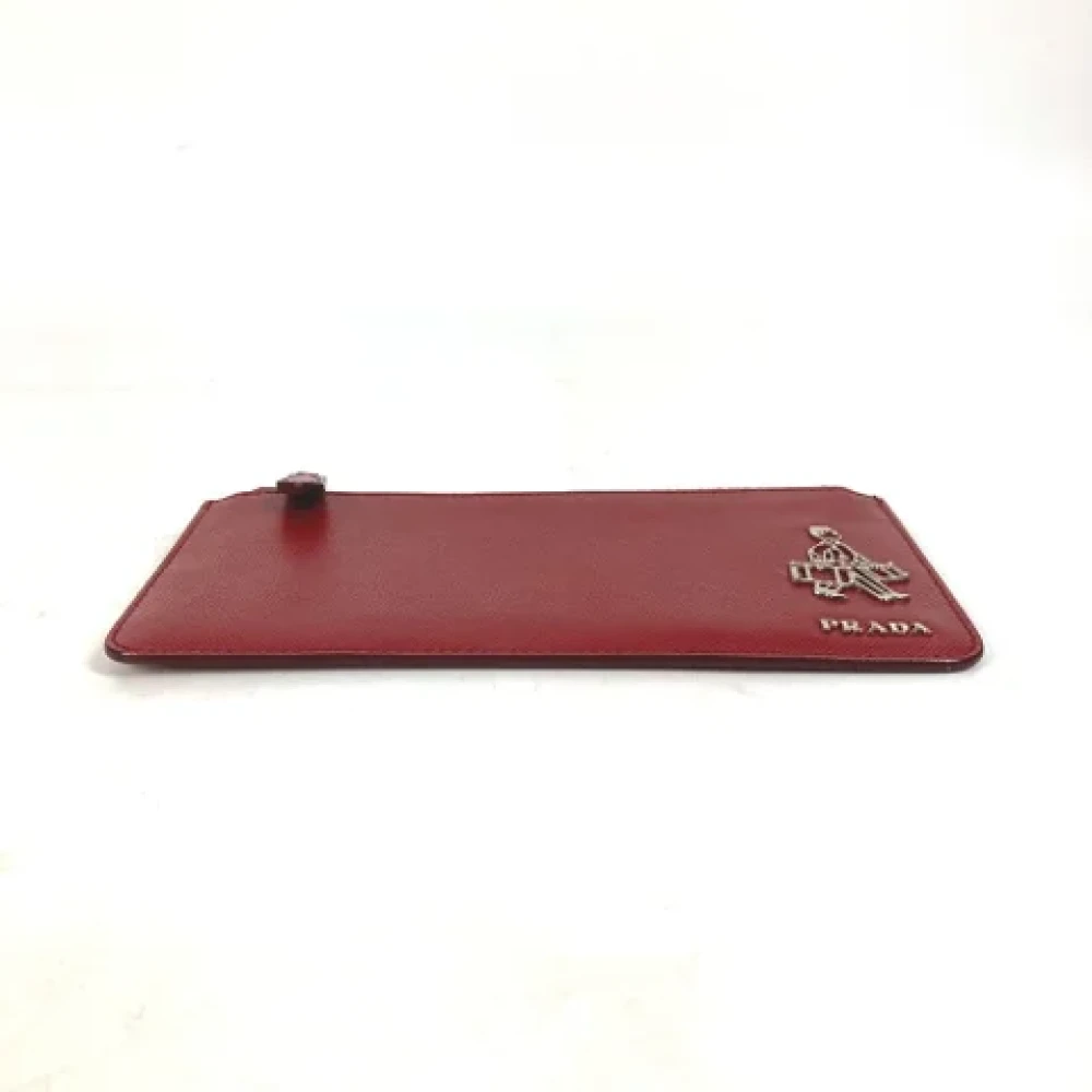 Prada Vintage Pre-owned Leather wallets Red Dames
