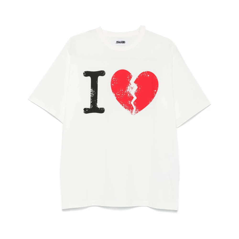 Magliano Wit Grafisch Print Crew Neck T-shirt White Heren