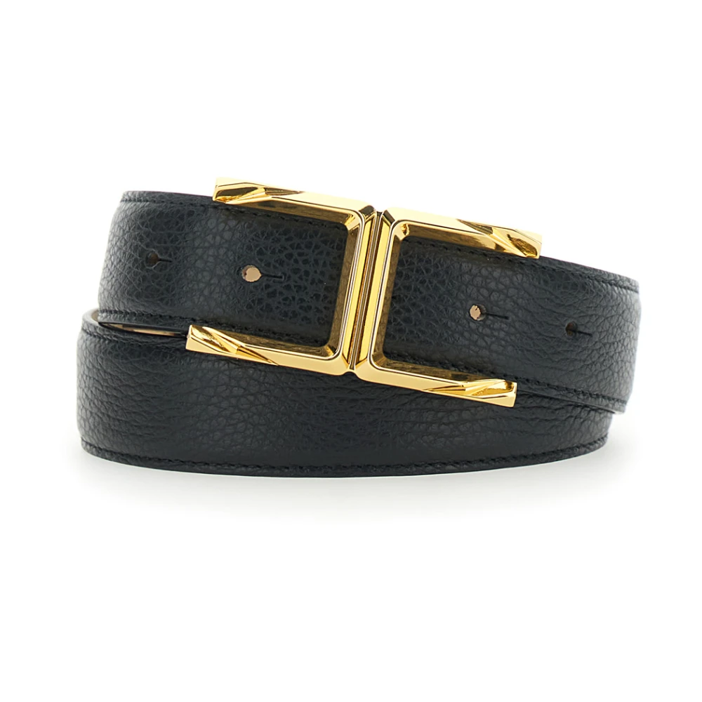 Elisabetta Franchi Black Ct88s62e2110 Leather Belt - Female - Belts - L - Accessories
