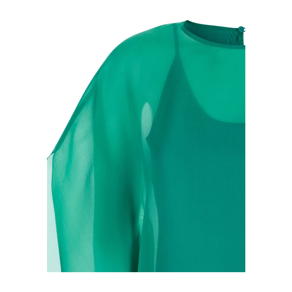 Gianluca Capannolo Groene Zijden Mouwloze Jurk Iris Green Dames