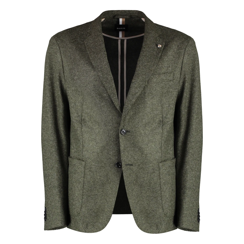 Hugo Boss Klassieke Wollen Jas Green Heren