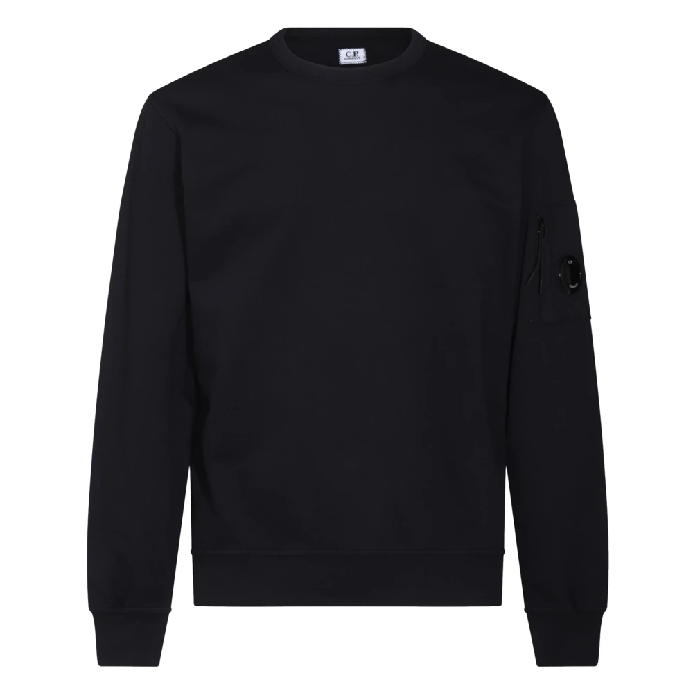 C.p. Company Men's Blue Sweatshirts, 2XL, Crewneck Sweatshirt With Lens Pocket