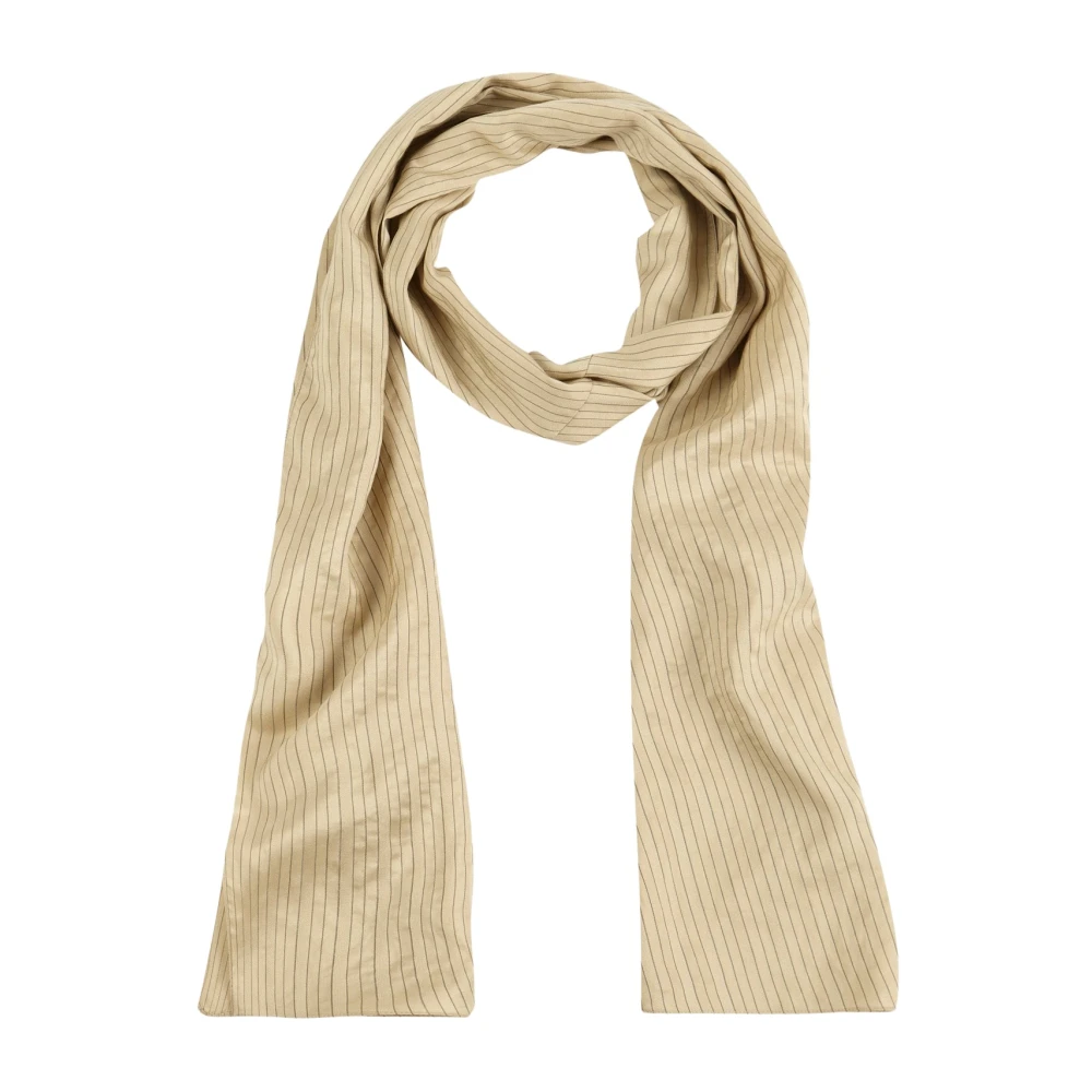 Cortana Beige Silk Scarves, Female, L, Silk Poplin Scarf