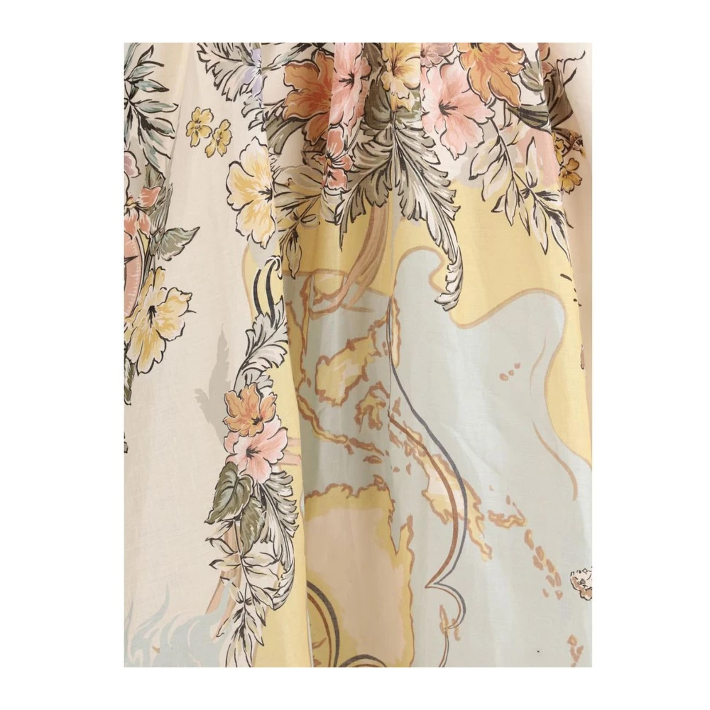 Zimmermann Mouwloze Linnen Midi Jurk met Nautisch Patroon Multicolor Dames