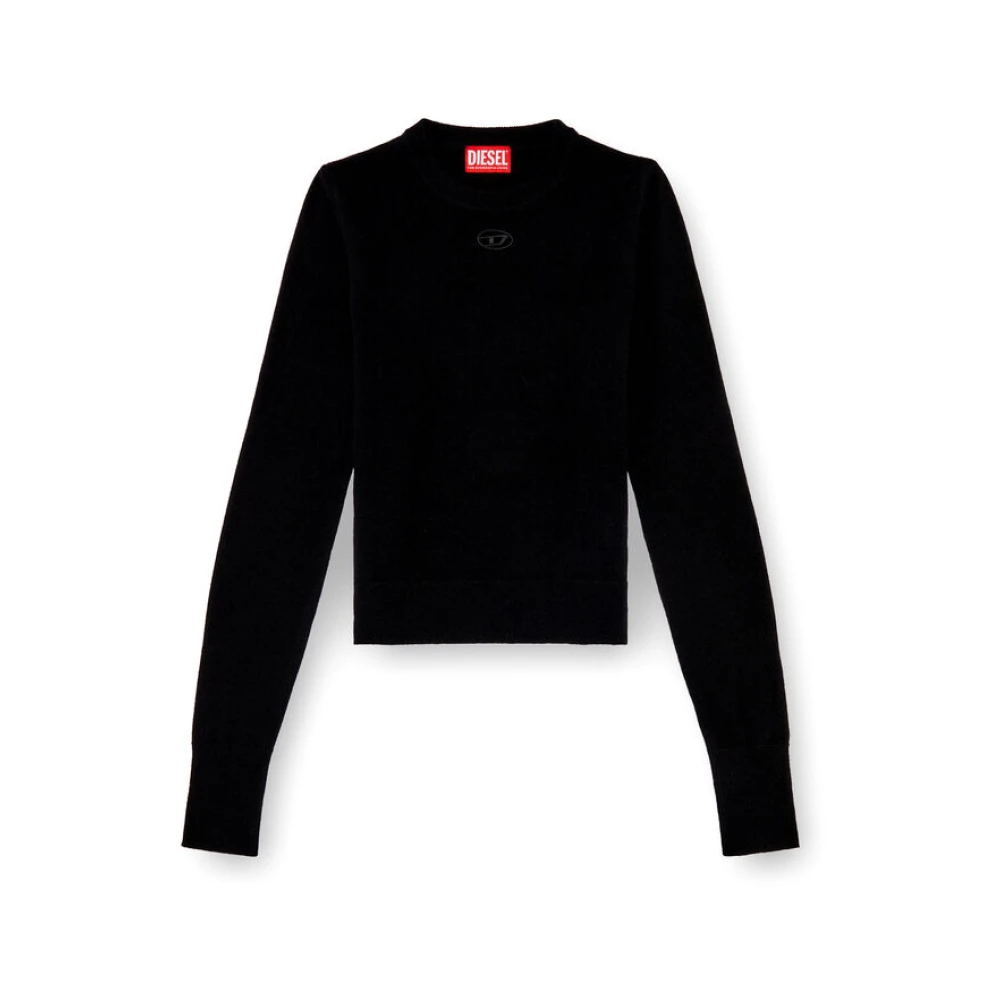 Diesel Zwarte Dames Trui met Ovaal D Logo Black Dames