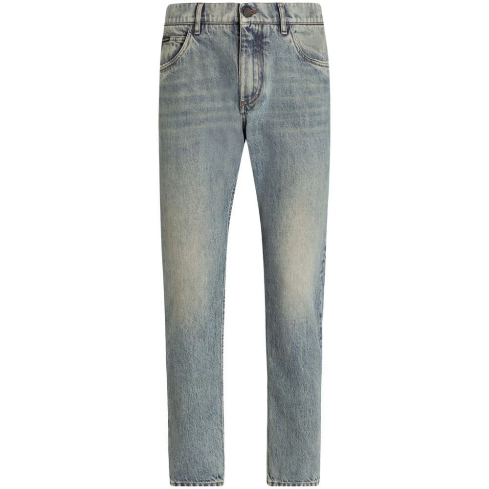 Dolce & Gabbana Denim Jeans met Placca Zak Blue Heren
