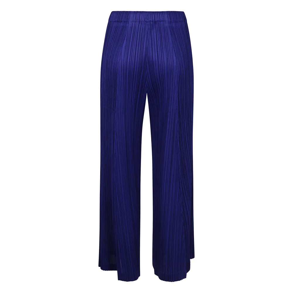 Issey Miyake Wijde broek met dikkere onderkant Blue Dames