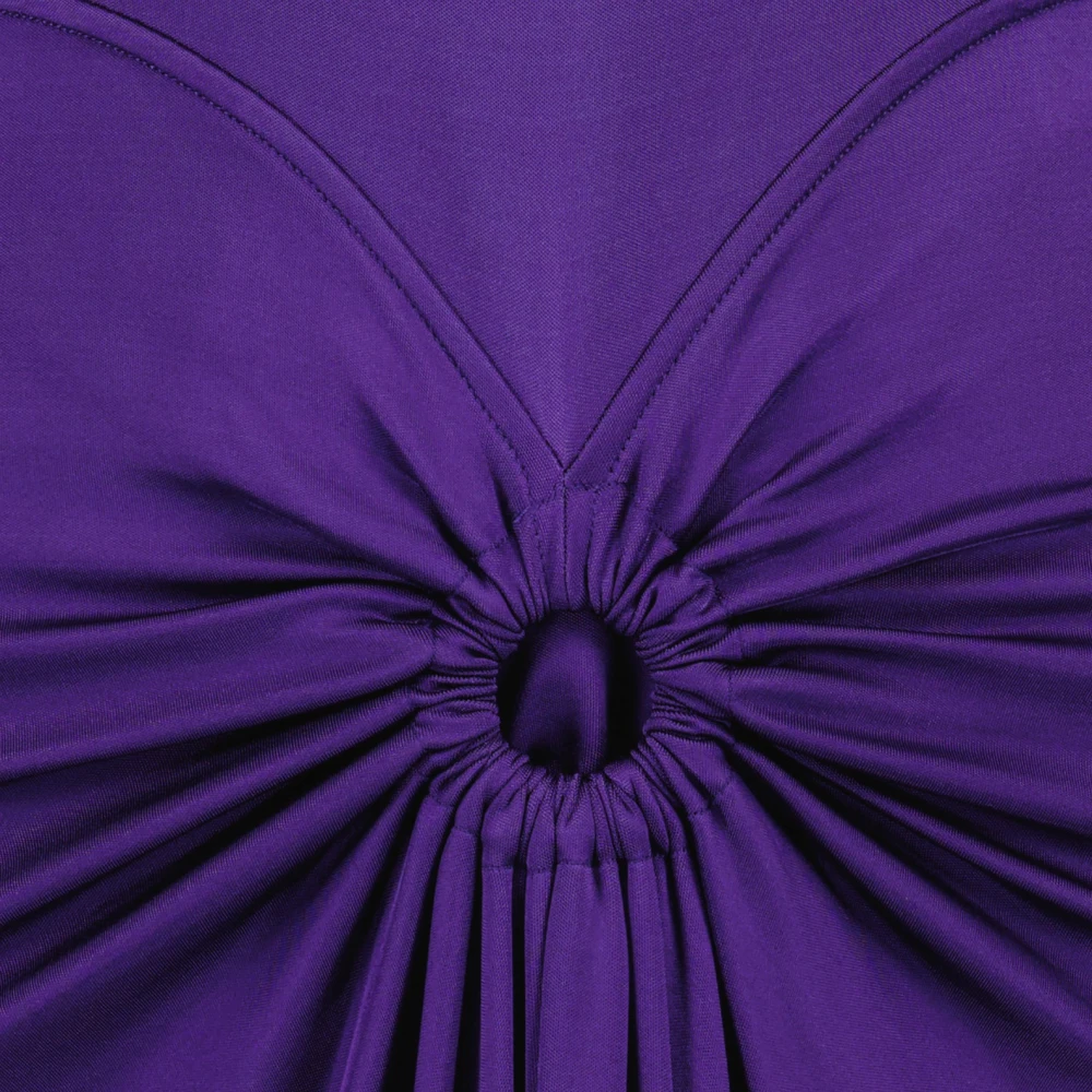Victoria Beckham Geplooide Midi Jurk Purple Dames