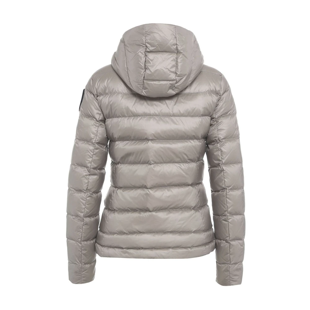 Blauer Gewatteerde donsjas met logodetails Gray Dames