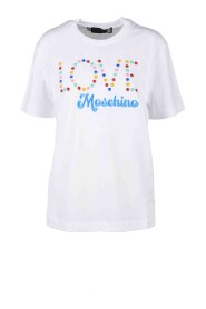 Hvid Bomuld T-Shirt, Love Moschino Kollektion