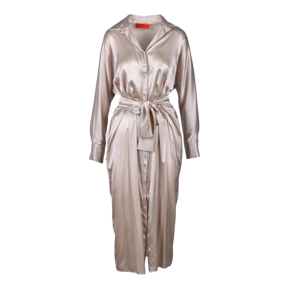 Wild Cashmere Zijde Elastaan Jurk Beige Dames