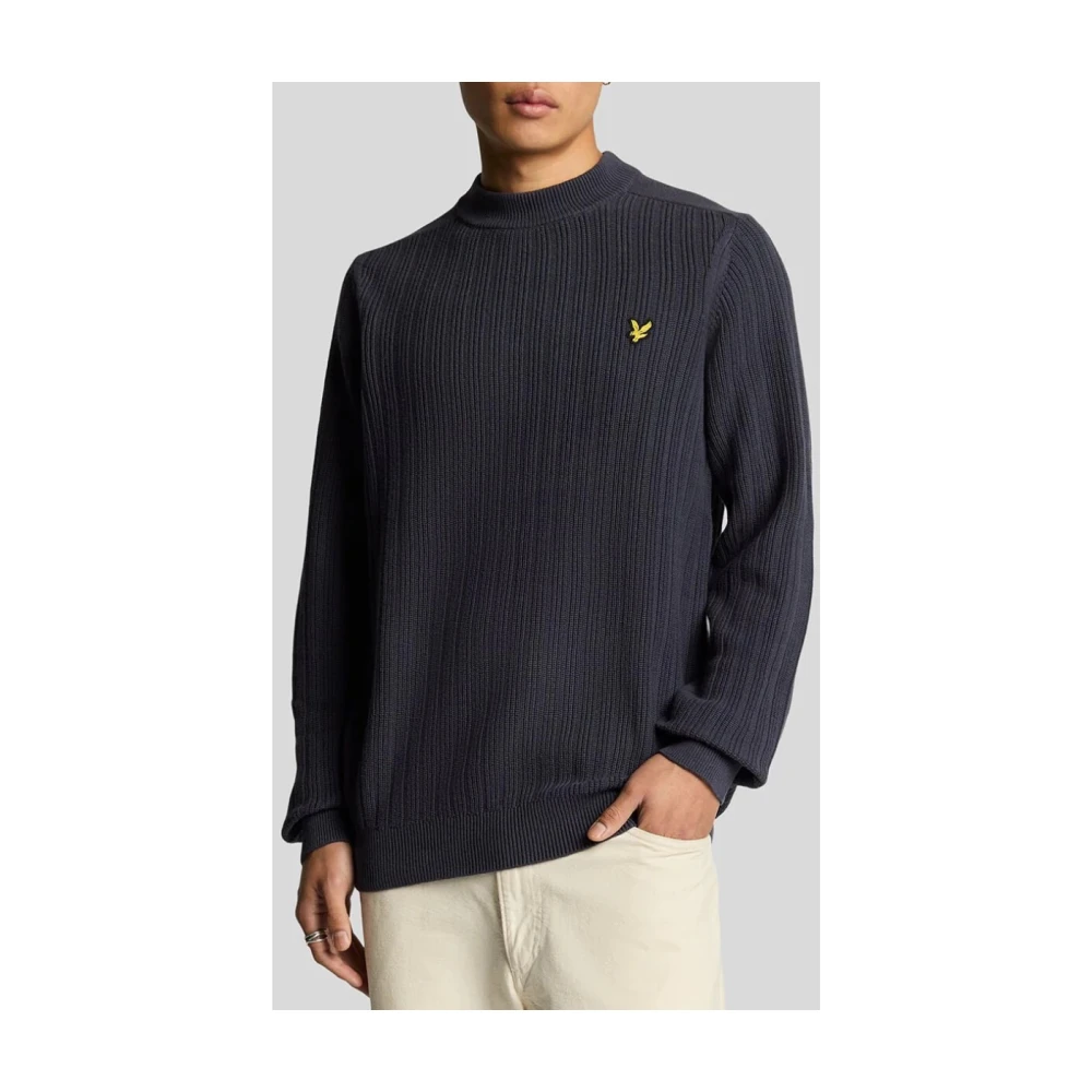 Lyle & Scott Blauwe Katoenen Gebreide Ronde Hals Blue Heren