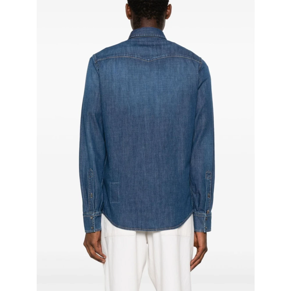 Jacob Cohën Denim Western Style Blauw Overhemd Blue Heren