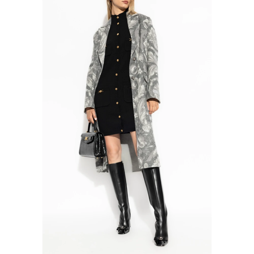 Versace Jas met Barocco-patroon Gray Dames