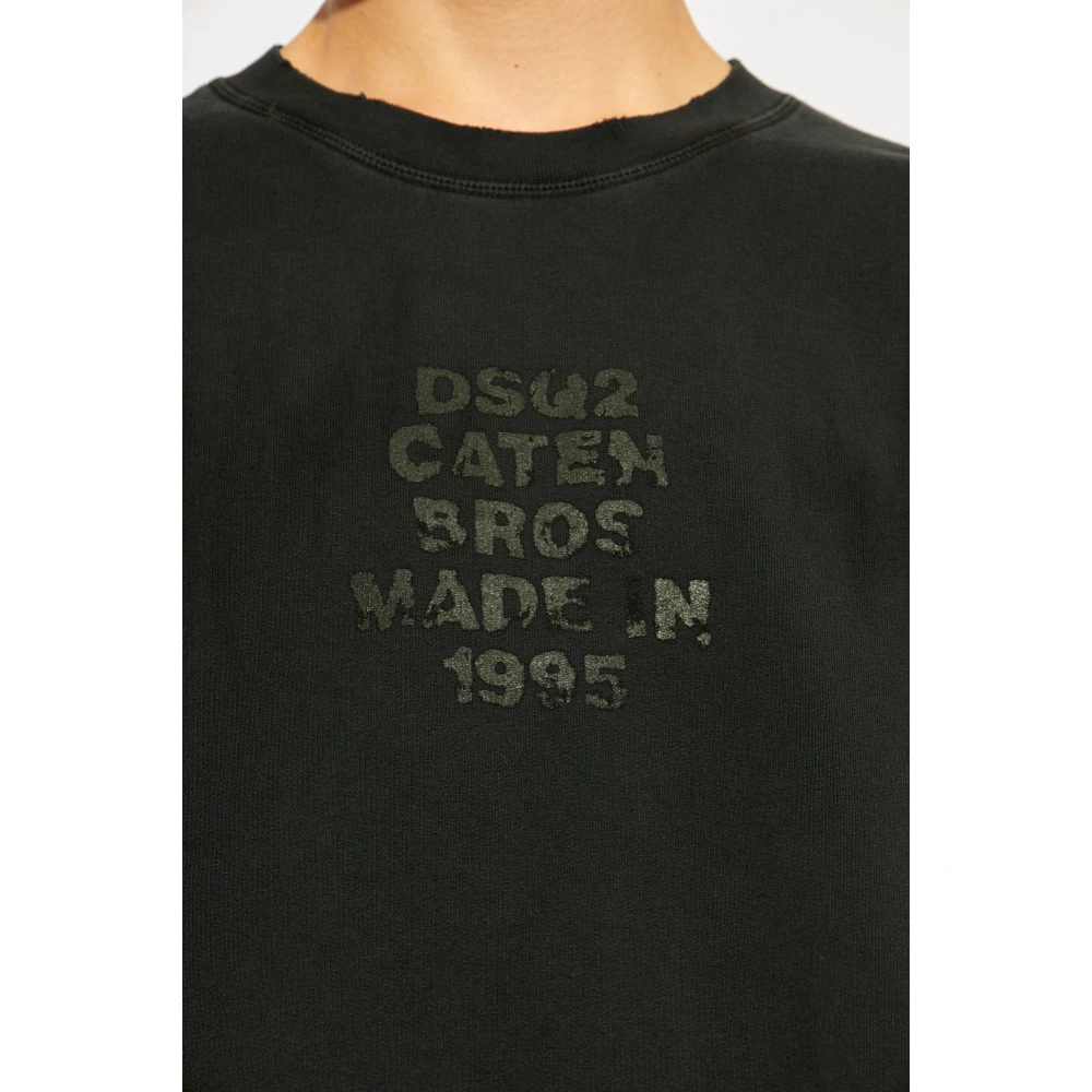 Dsquared2 Sweatshirt met Logo Black Heren