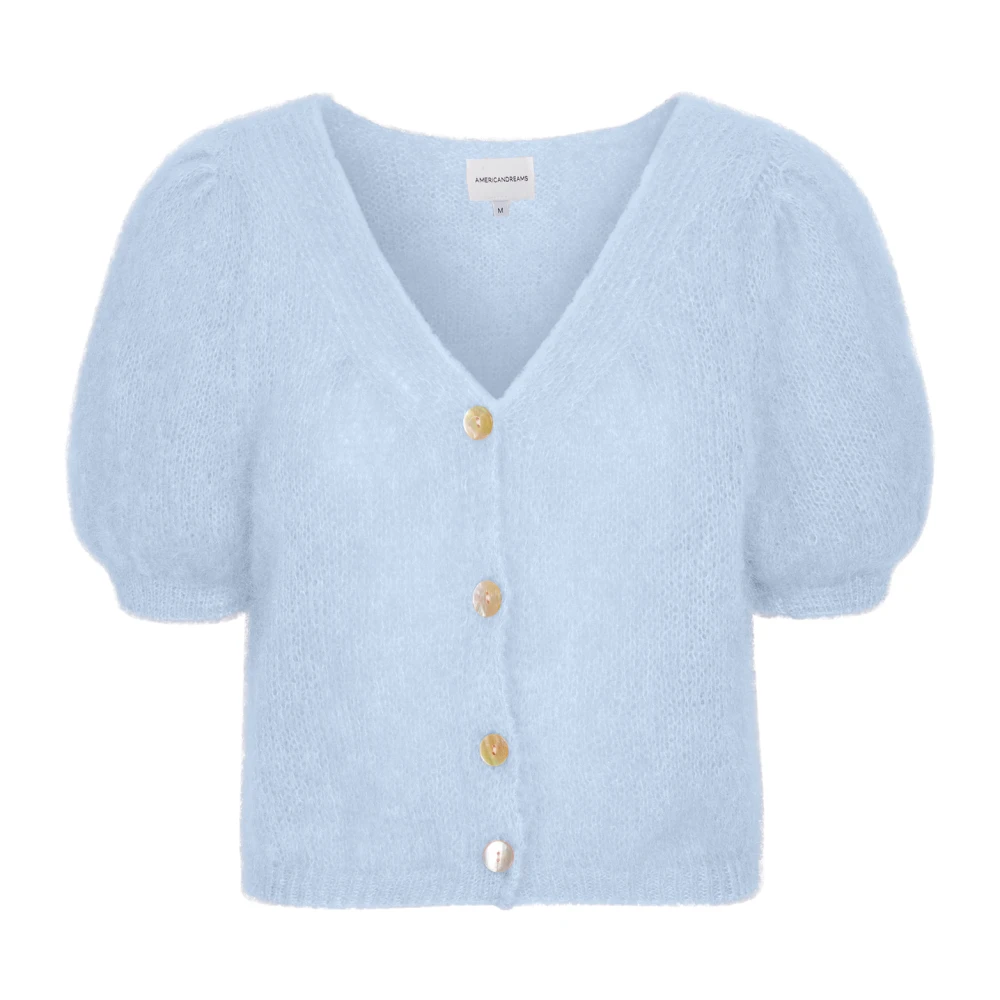 American Dreams Lichtblauwe V-hals Cardigan Blue Dames
