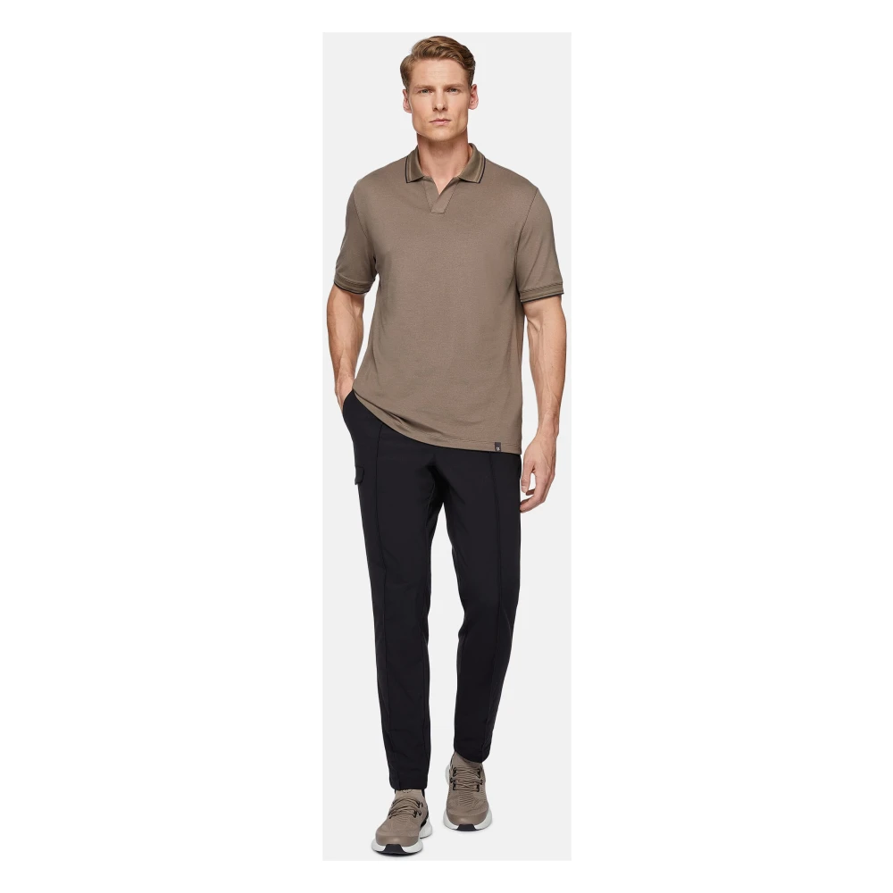 Boggi Milano High-Performance Piqué Poloshirt Blue Heren