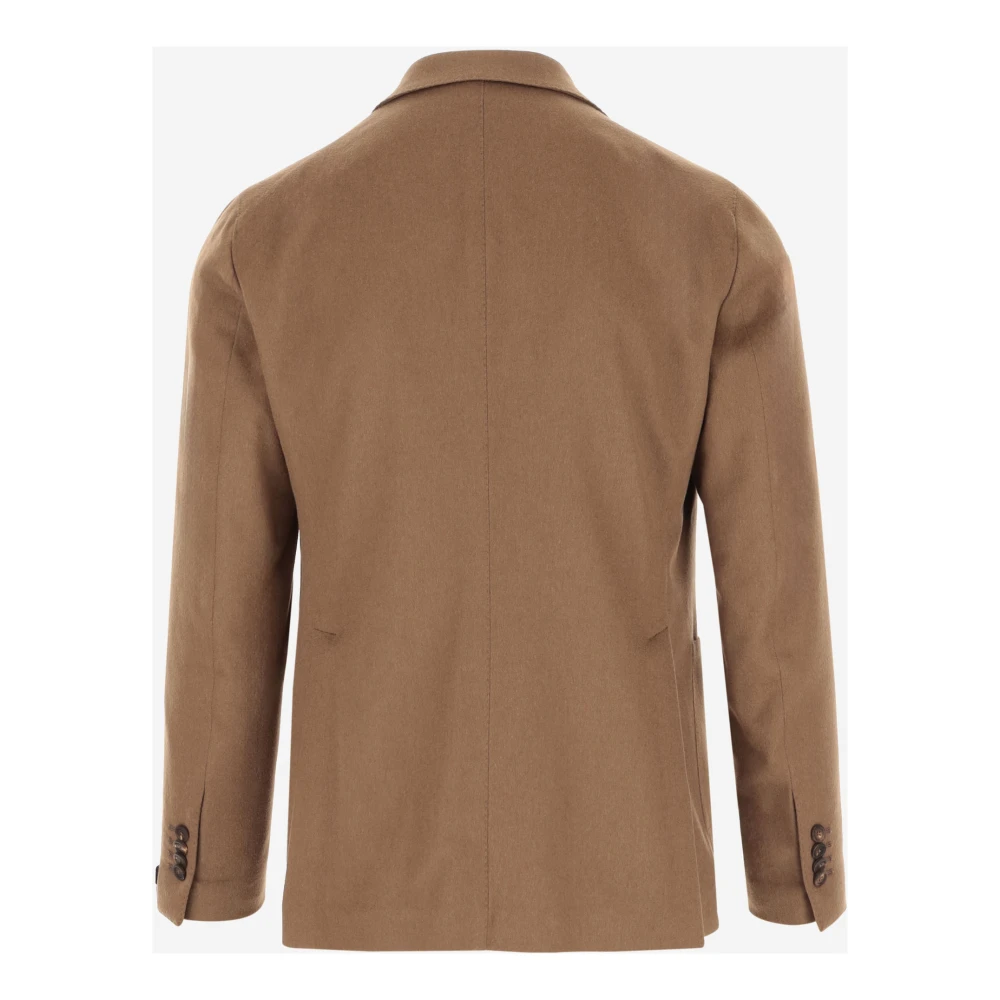 Tagliatore Kameelwol Dubbelborst Jas Bruin Brown Heren