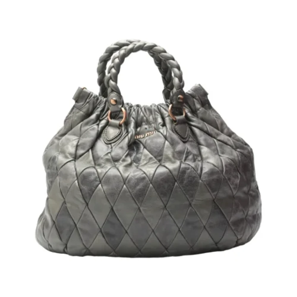 Miu Pre-owned Leather shoulder-bags Gray Dames