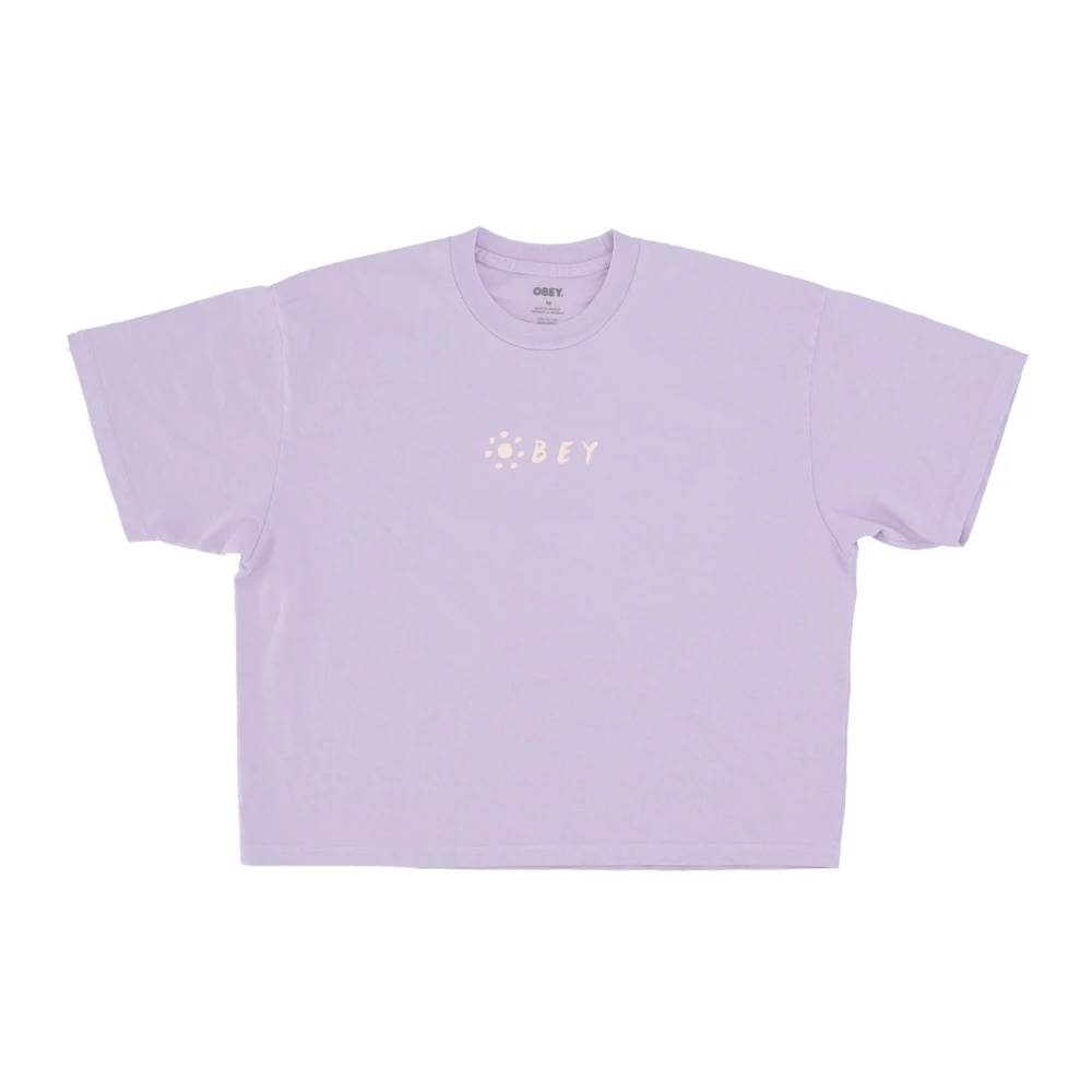 Obey Bloemen Crop Tee Purple Dames