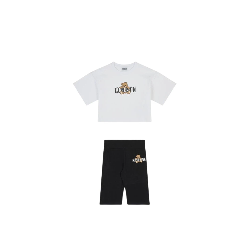 Moschino Black Teddy Bear Cotton Jersey T-Shirt And Shorts Set - Female - Kids Sets - 6 Y - Kids