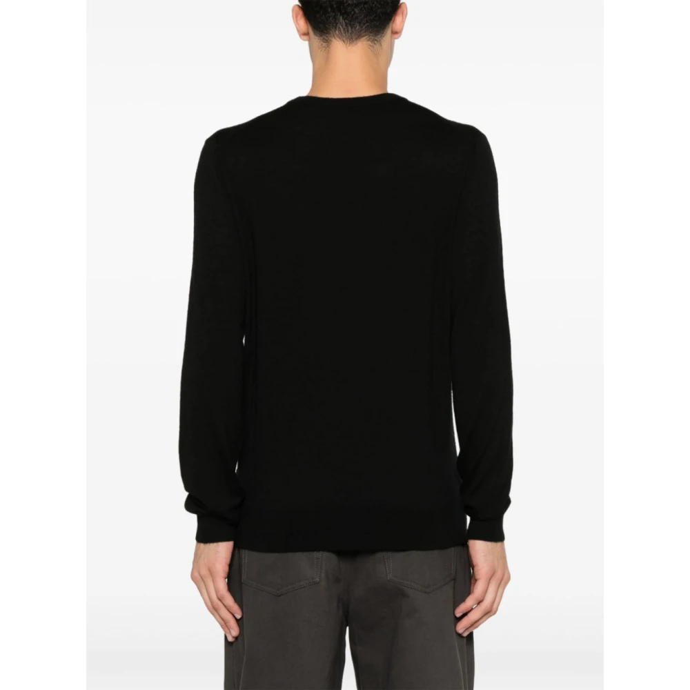 Hugo Boss Zwarte Kasjmier Gebreide Trui Black Heren