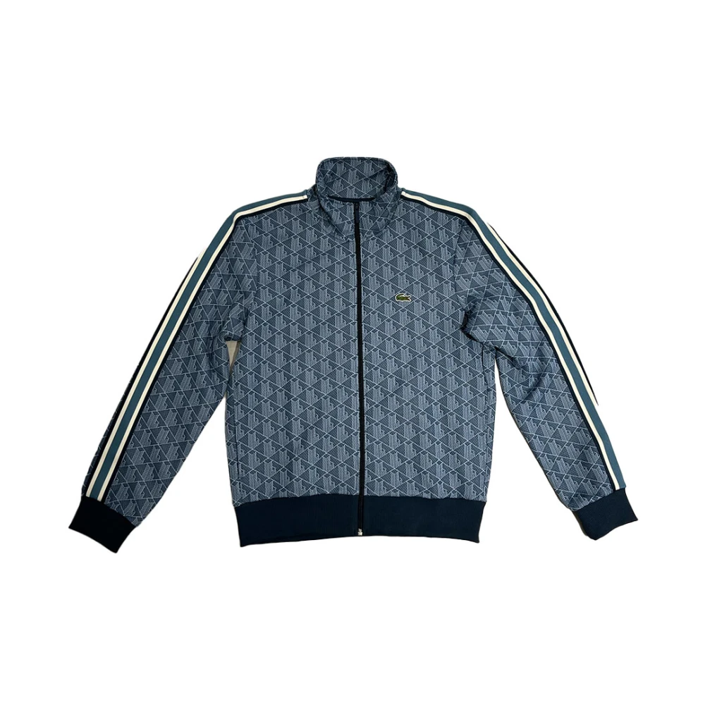 Lacoste Paris Jacquard Rits Jas Blue Heren