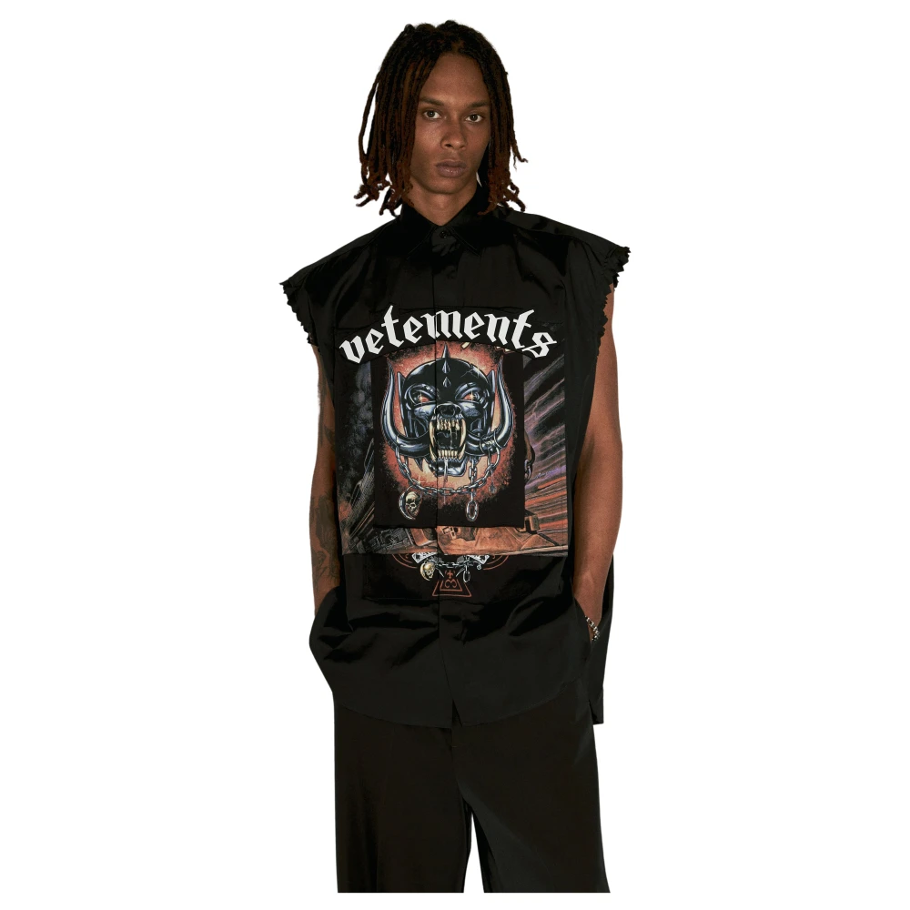 Vetements Grafische Print Rock Shirt Black Heren