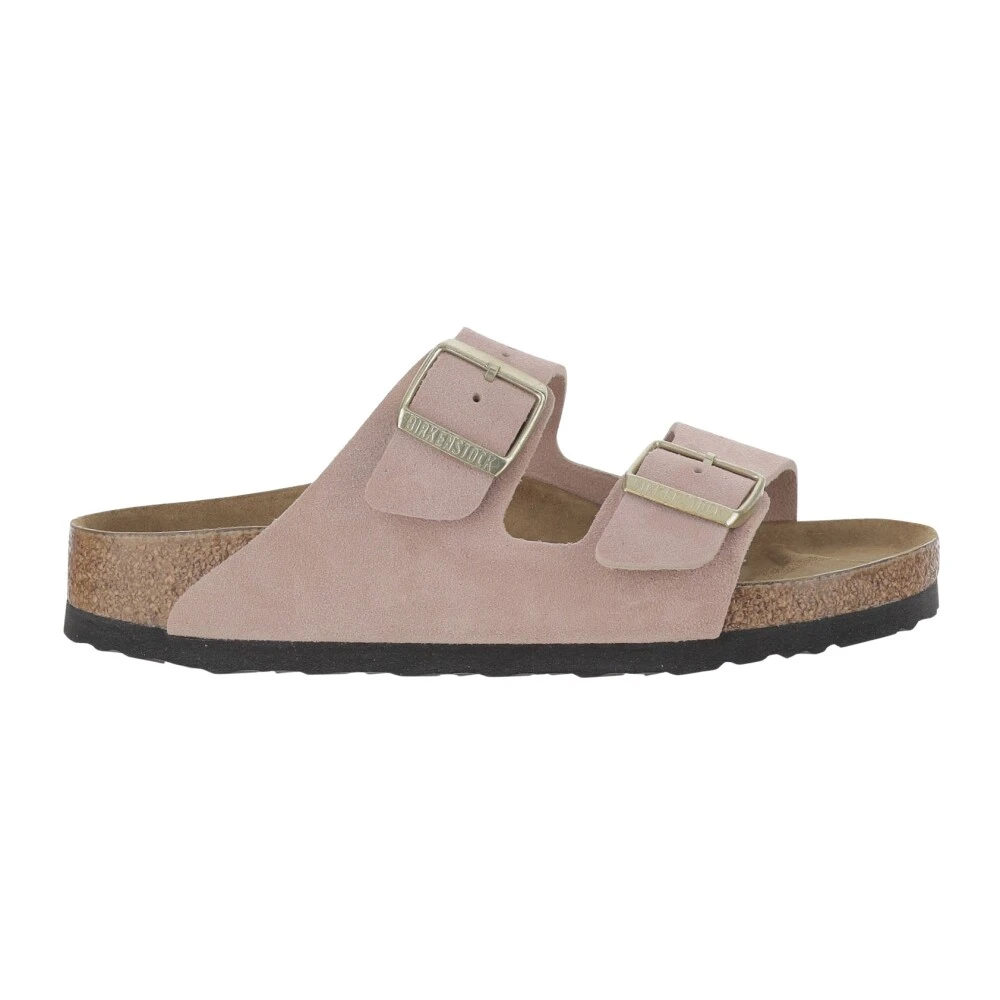 Birkenstock Women's Pink Arizona Suede Leather Sandals Narrow - Sliders - 8 Uk - Shoes