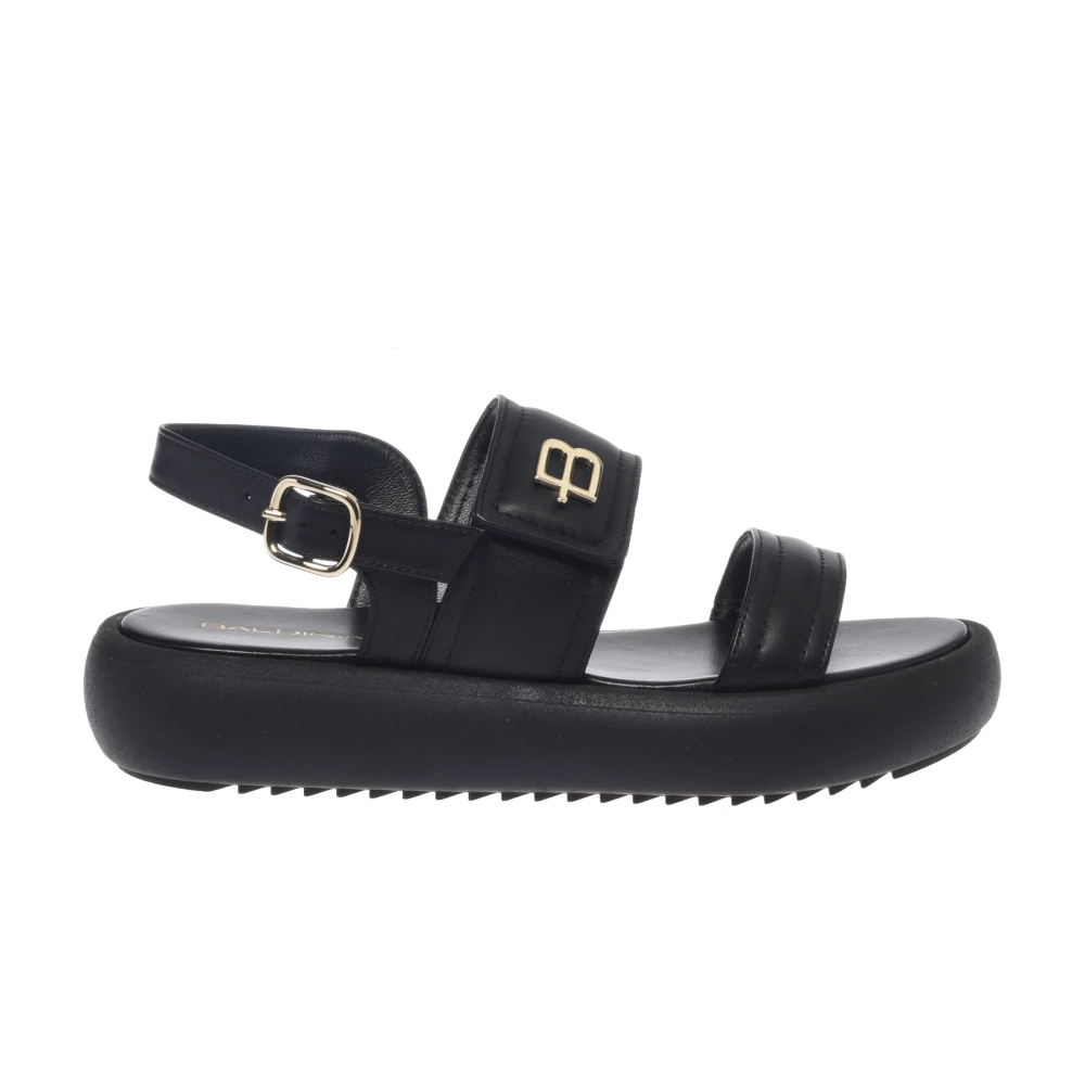 Baldinini Women's Black Flat Sandals, 7 Uk, Nappa Sandal