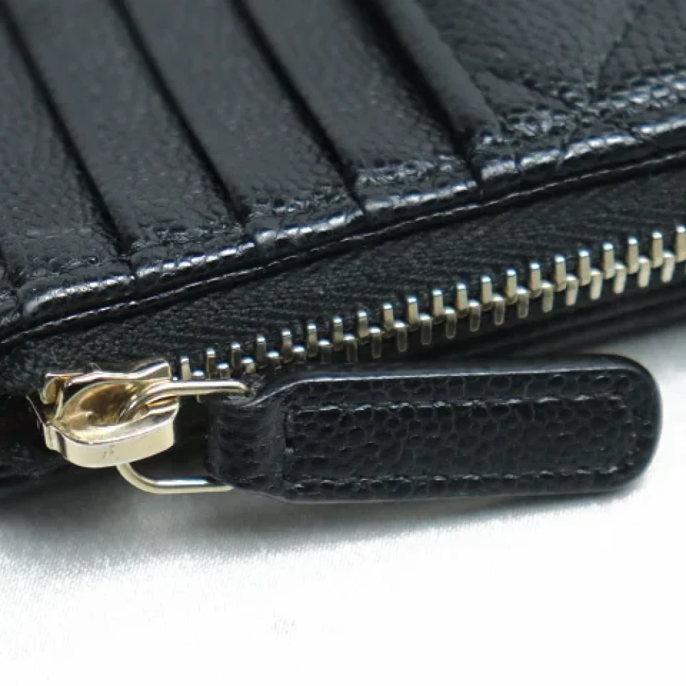 Chanel Vintage Pre-owned Leather wallets Black Dames