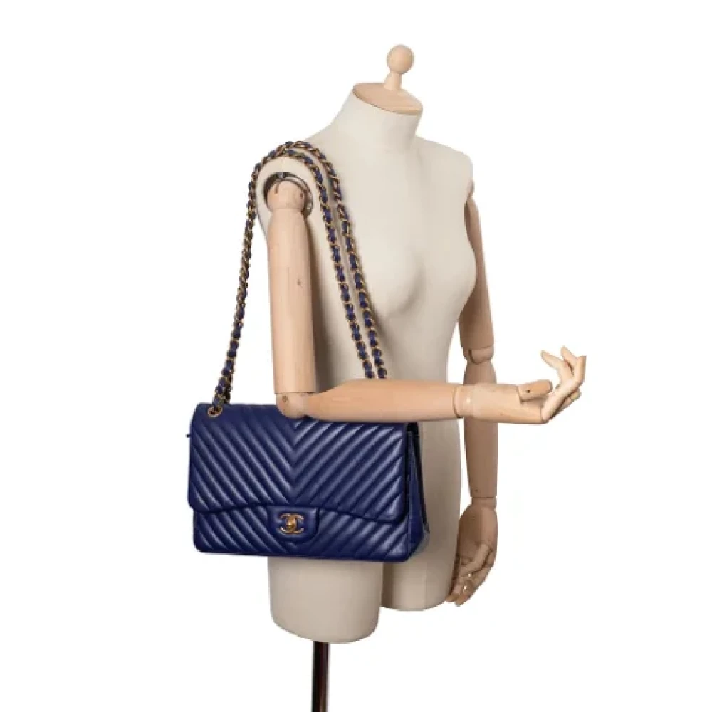 Chanel Vintage Pre-owned Leather chanel-bags Blue Dames
