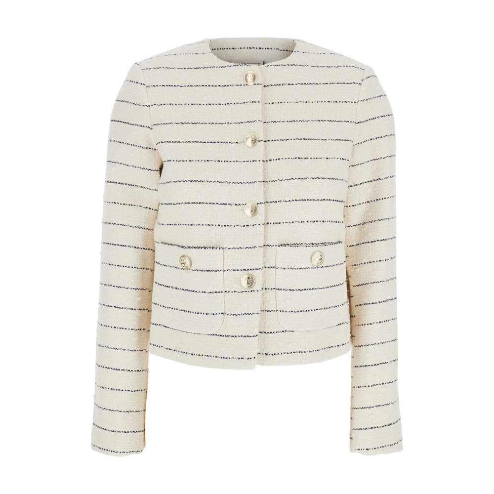 Semicouture Witte Tweed Jas White Dames