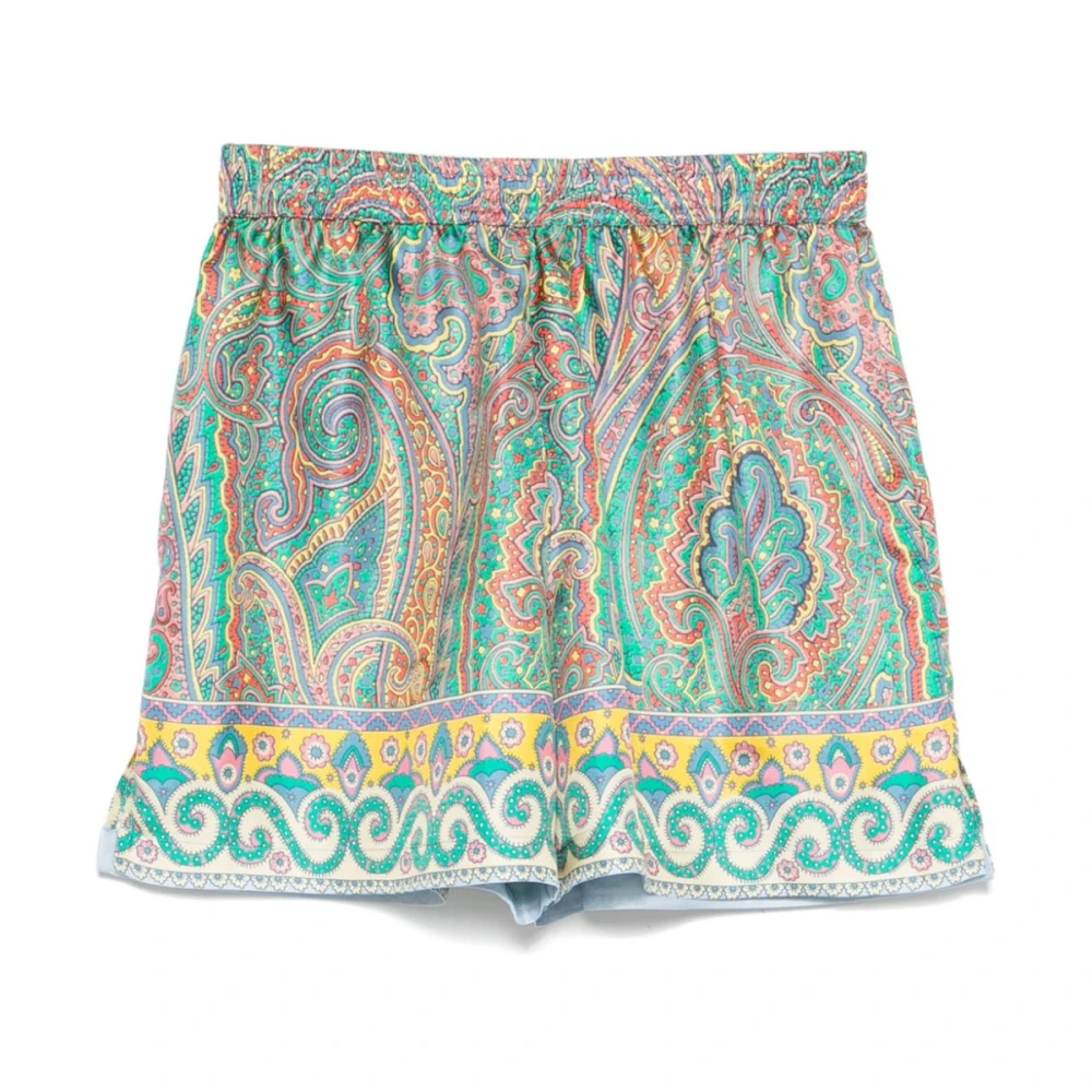 ETRO Multicolor Paisley Zijden Shorts Multicolor Dames