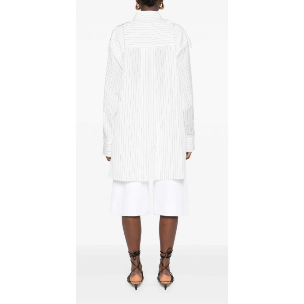 Khaite Verticaal Gestreepte Poplin Shirt White Dames